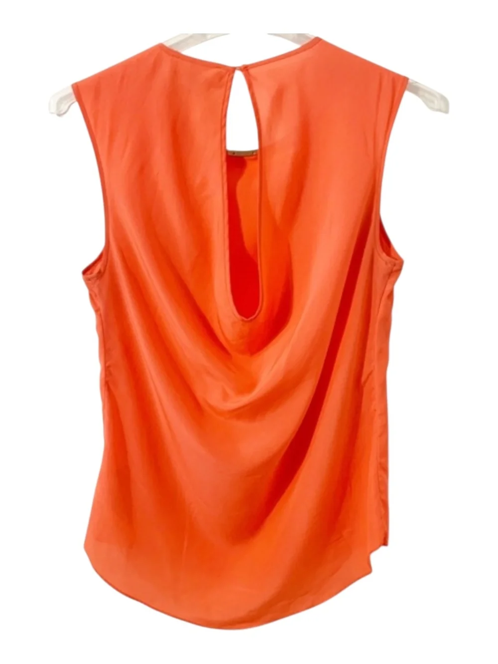 Michael Kors Bright Orange Sleeveless Top with Gold Accent